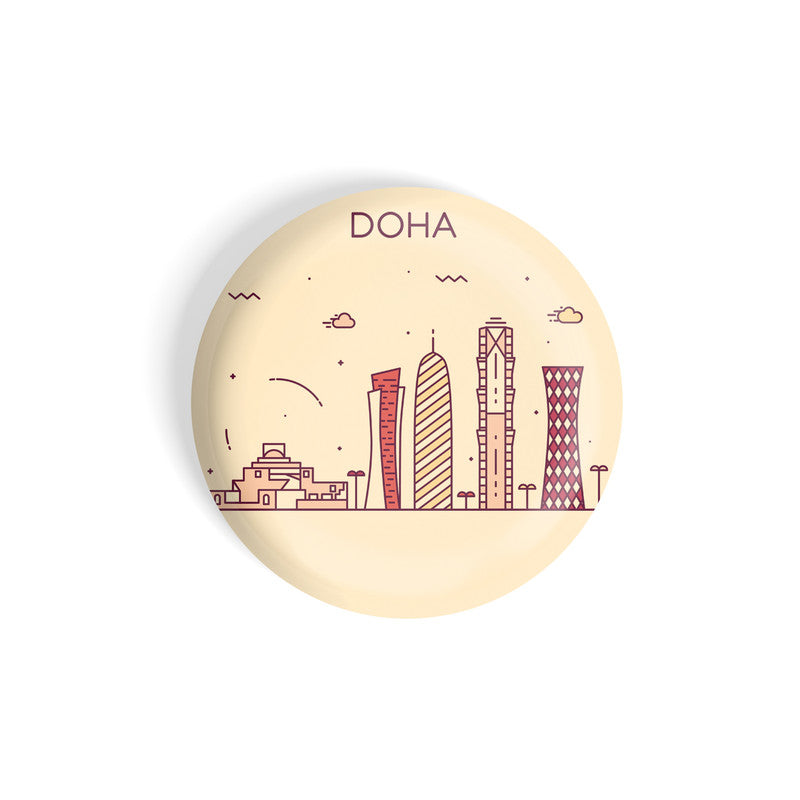 dhcrafts Round Fridge Magnet Brown Color Doha Glossy Finish Design Pack of 1 (58 mm)